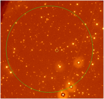 UVOT image with BAT and XRT GRB positions