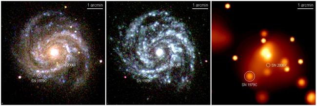 UVOT and XRT images of supernova 2006X (SN2006X) in M100.